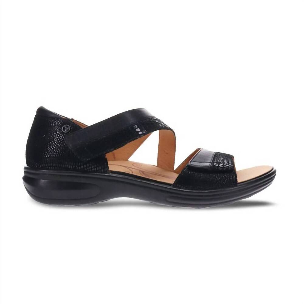 NEW REVERE women's mauritius sandal in black french/slate interest